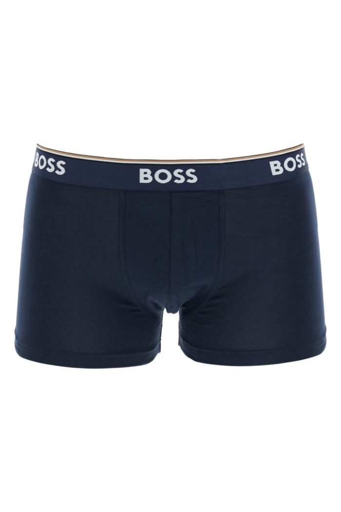 BOSS Dark Blue And Patterned Slim Fit Boxer Set 3 Pieces Stretch Cotton