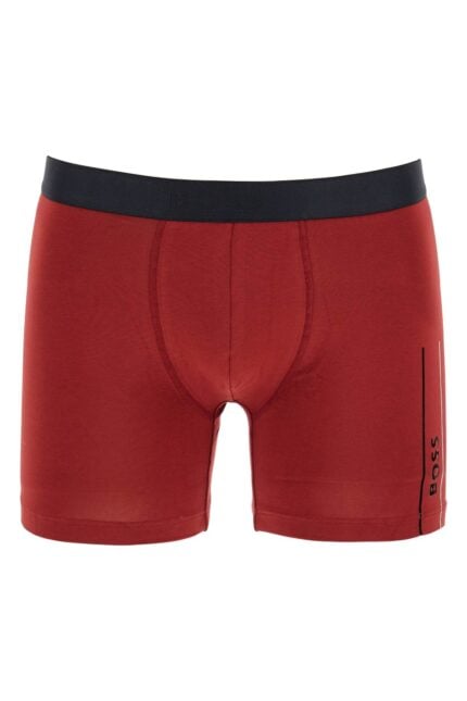 BOSS Dark Red Slim Fit Boxer With Side Logo In Cotton