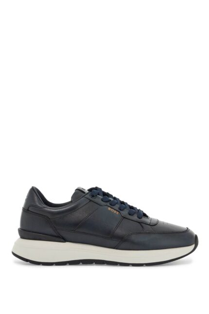 BOSS Ergonomic Sneakers Jace_runn_bu Navy Blue Leather