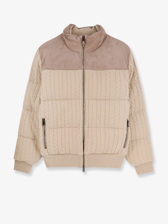 Boss Heat Virgin Wool And Cashmere Jacket With Suede Inserts