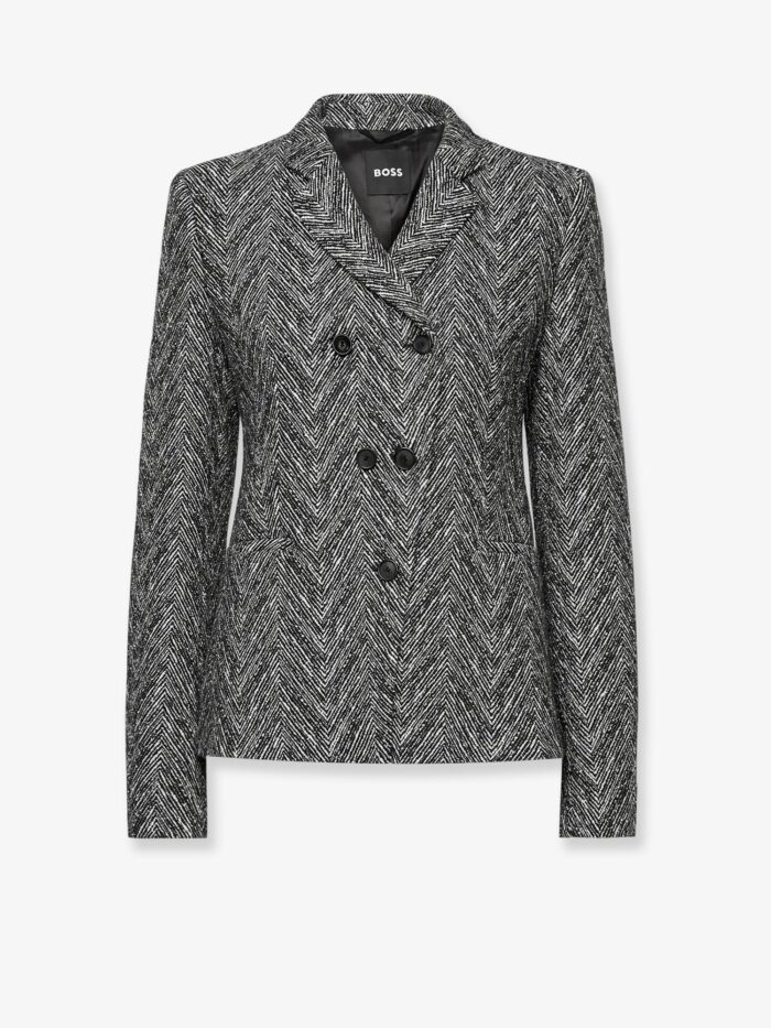Boss Jiarna Herringbone Fabric Coat