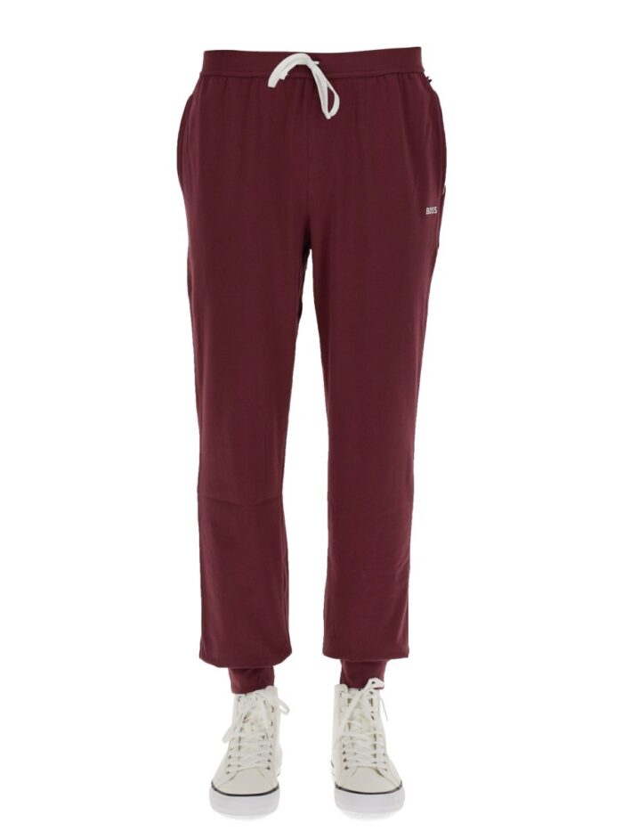 boss jogging pants with logo embroidery Boss JOGGING PANTS WITH LOGO EMBROIDERY