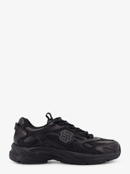 Boss Low-top Leaher Sneakers With Mesh Inserts
