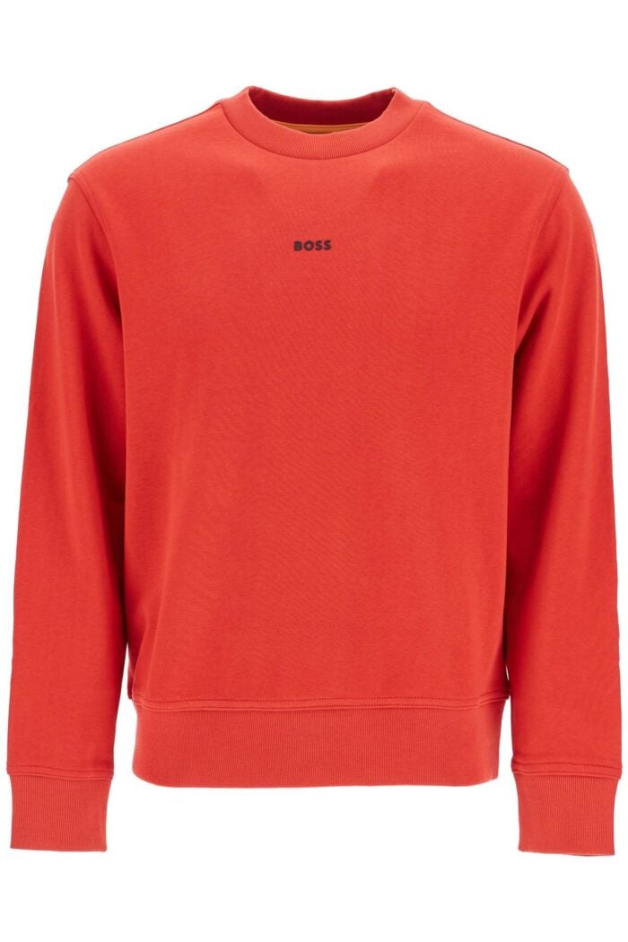 BOSS Medium Red Regular Fit Long Sleeve Crew Neck Sweatshirt