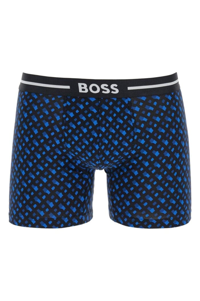 BOSS Men's Multicolor Cotton Boxer With Geometric Design, 3 Pieces, Loose Fit