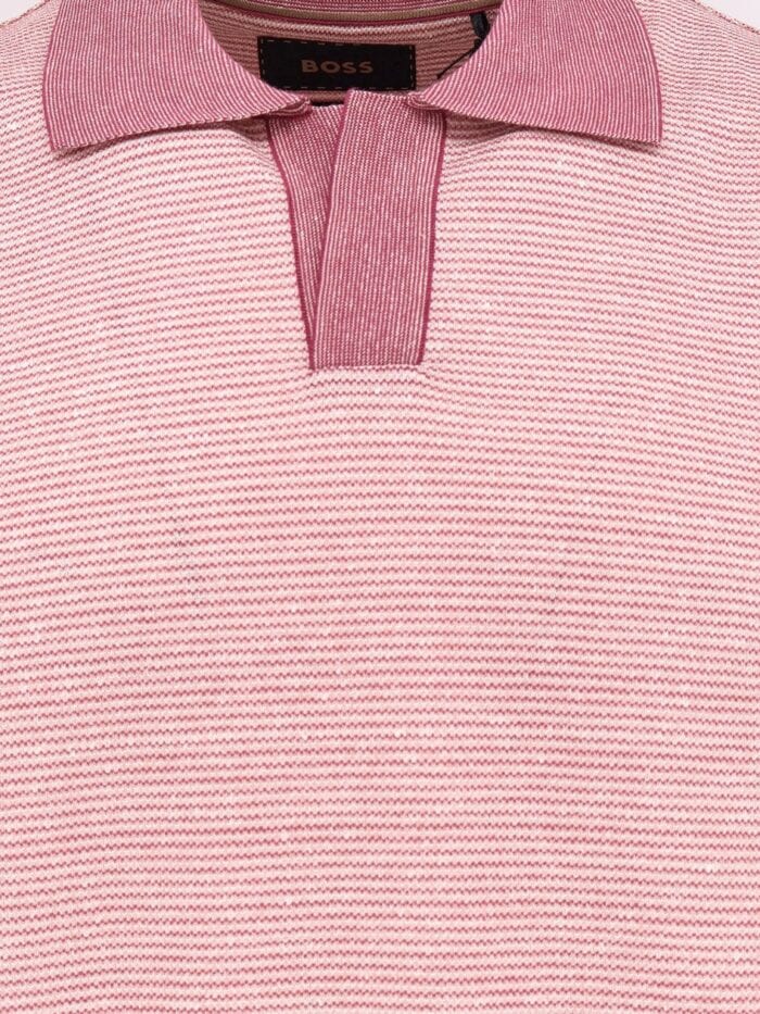 Boss Parson Cotton, Linen And Silk Polo Shirt