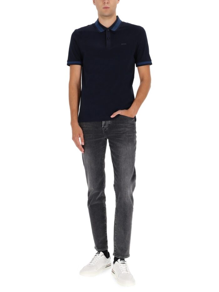 boss polo shirt with machined details Boss POLO SHIRT WITH MACHINED DETAILS