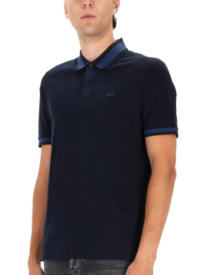 boss polo shirt with machined details Boss POLO SHIRT WITH MACHINED DETAILS