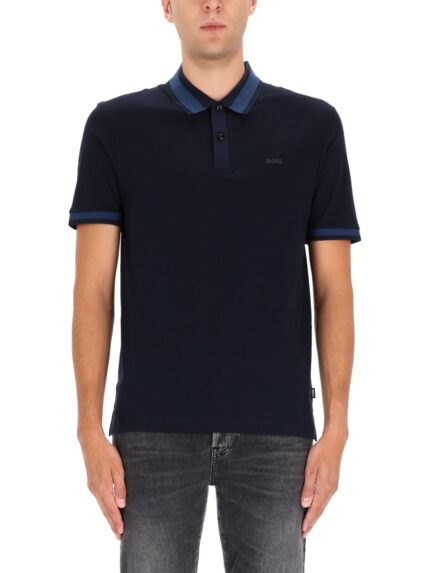 Boss POLO SHIRT WITH MACHINED DETAILS