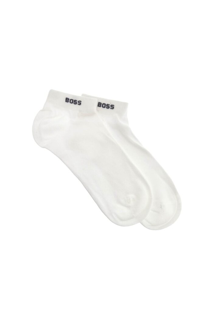 BOSS Short Solid Color Socks Set Of 5 Pairs Black And White Cotton