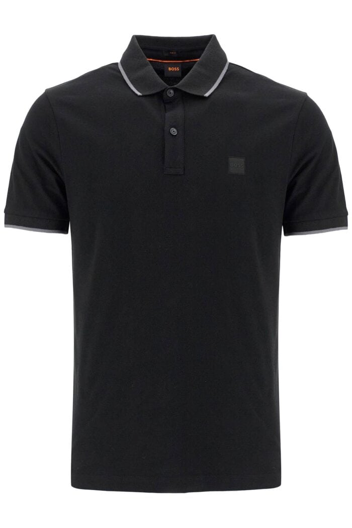 BOSS Slim Fit Piqu Polo Shirt With Tipped