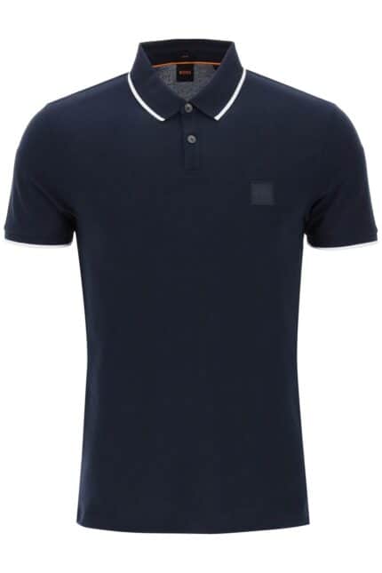 BOSS Slim Fit Piqu Polo Shirt With Tipped