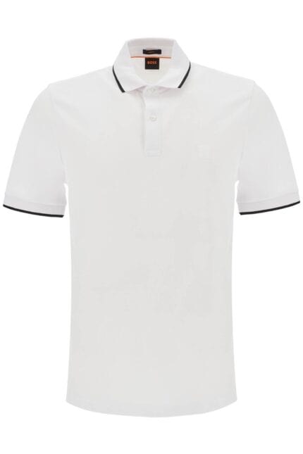 BOSS Slim Fit Piqu Polo Shirt With Tipped