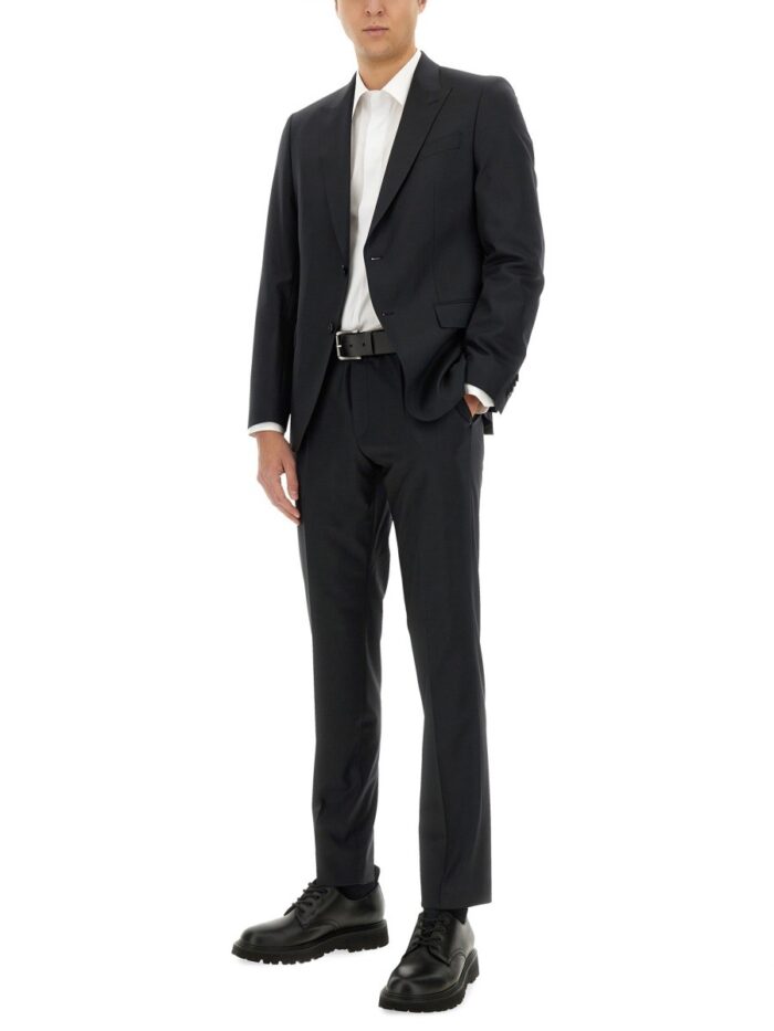 Boss SLIM FIT WOOL BLEND SUIT WITH MICRO PATTERN