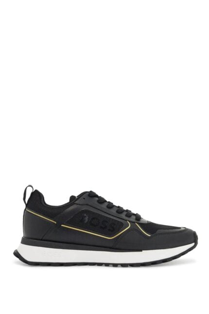 BOSS Sneakers Jonah Runn Merbl Nere Con Dettagli Oro E Suola In Gomma