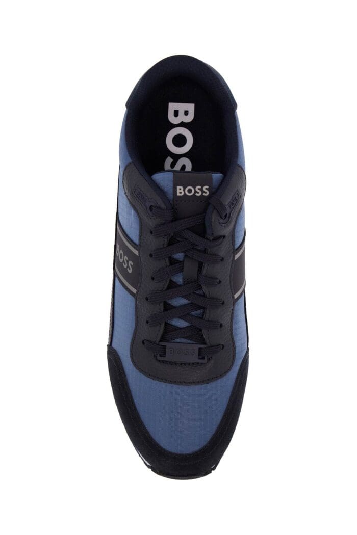 BOSS Sneakers Parkour-l_runn_rsmx Blue Technical Fabric And Suede With Tank Sole