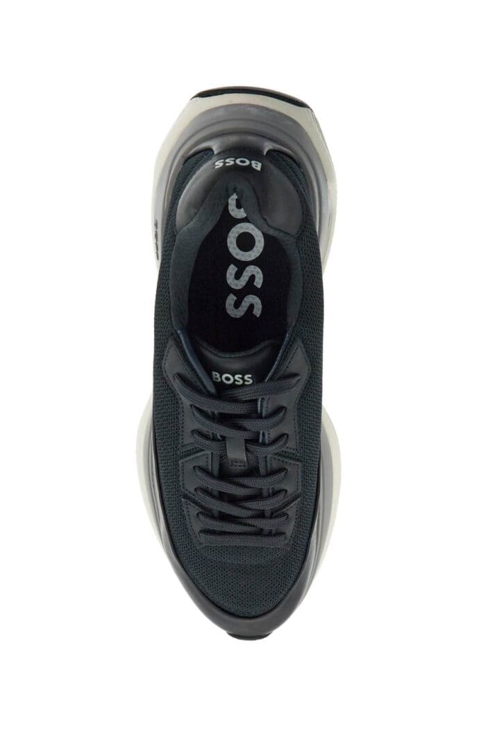 BOSS Sneakers Void_runn_ltny Dark Blue Mix Materials Rubber Sole