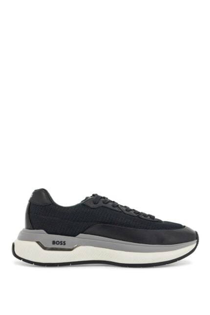 BOSS Sneakers Void_runn_ltny Dark Blue Mix Materials Rubber Sole