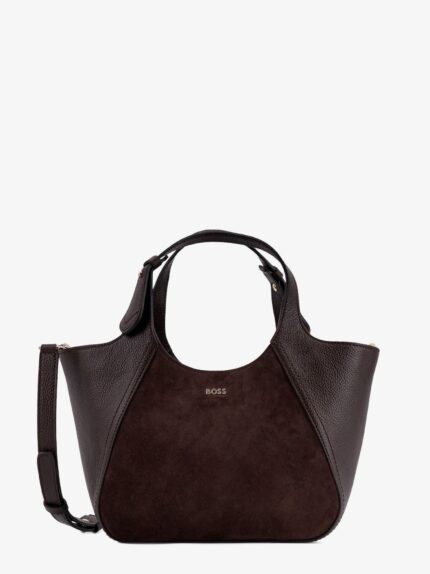 Boss Suede And Leather Shoulder Bag