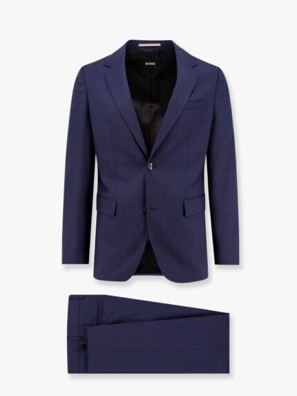 Boss Virgin Wool Suit With Classic Lapel