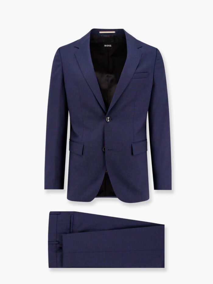 Boss Virgin Wool Suit With Classic Lapel