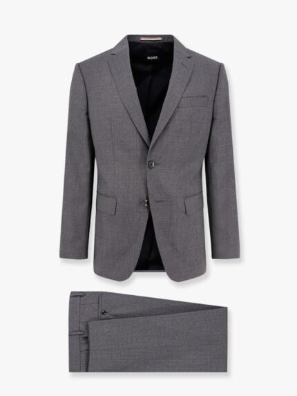 Boss Virgin Wool Suit With Classic Lapel