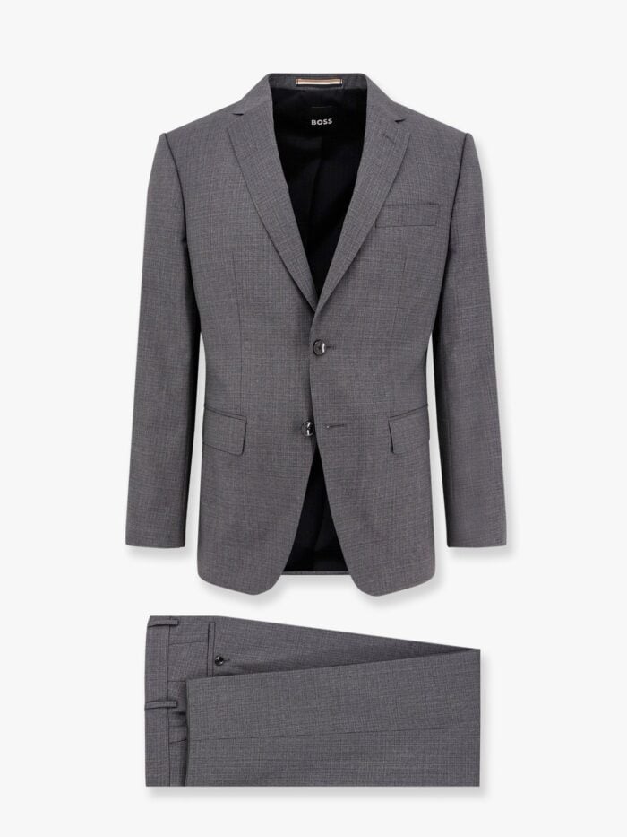 Boss Virgin Wool Suit With Classic Lapel