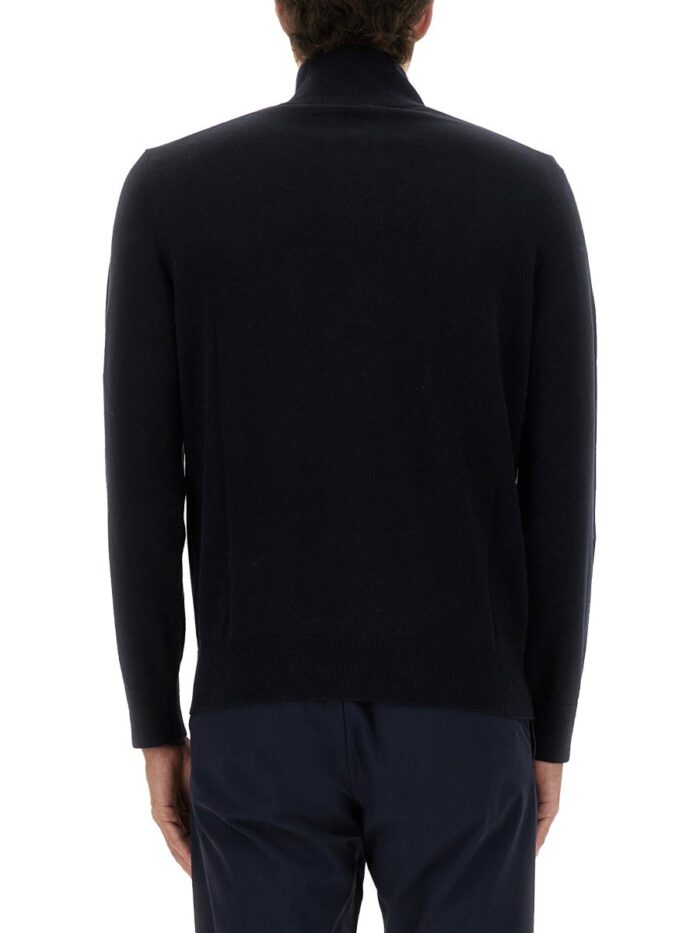 Boss ZIPPERED SWEATER WITH LOGO PATCH