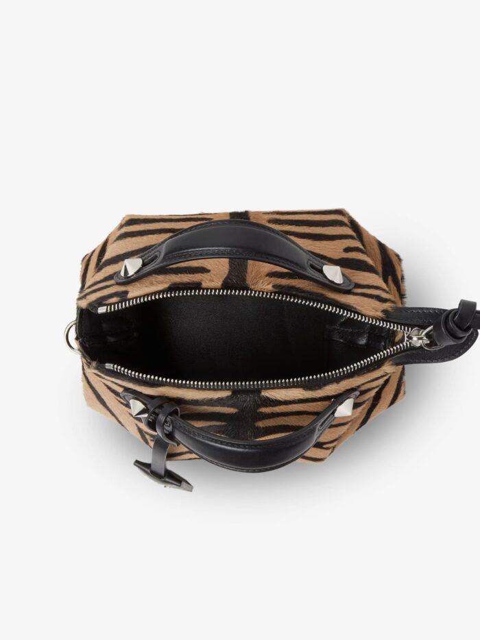 Fendi Boston Handbag With Tiger Print In Pony Skin