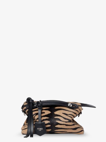 Fendi Boston Handbag With Tiger Print In Pony Skin
