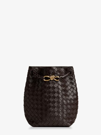 Bottega Veneta Andiamo Bucket Leather Crossbody Bag With Intrecciato Pattern