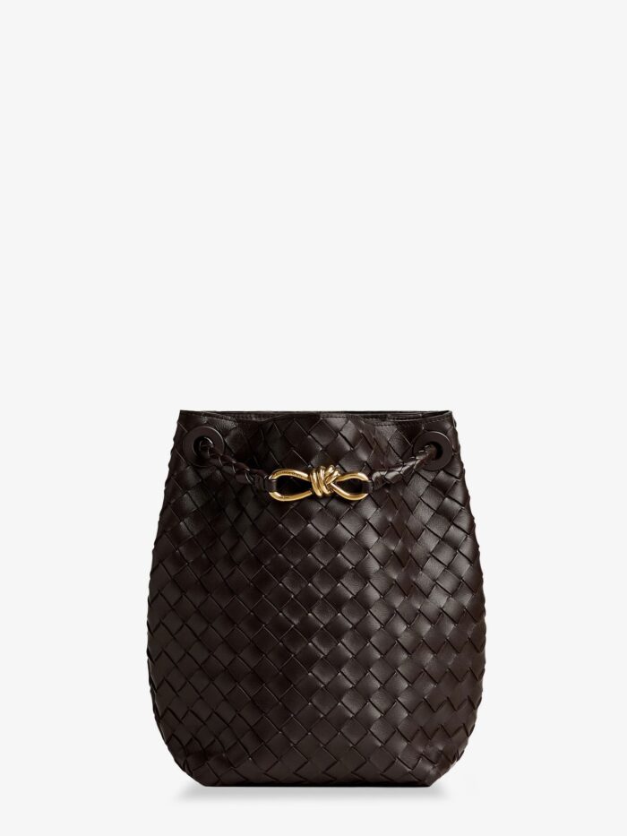 Bottega Veneta Andiamo Bucket Leather Crossbody Bag With Intrecciato Pattern