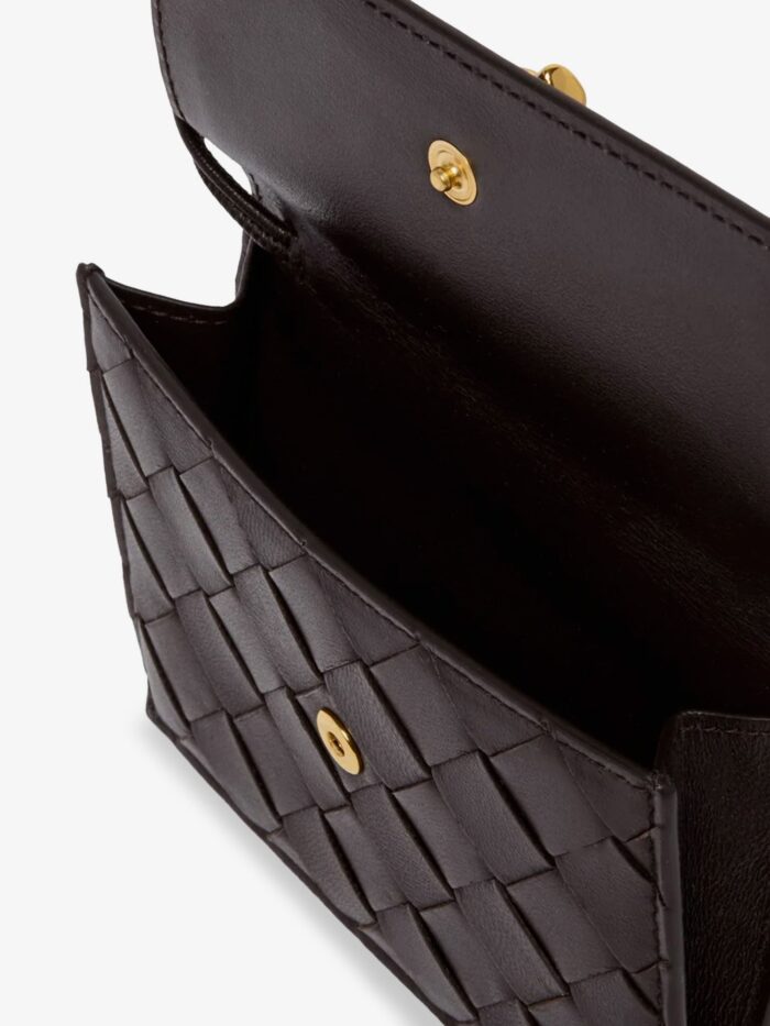Bottega Veneta Andiamo Leather Card Holder With Intrecciato Motif