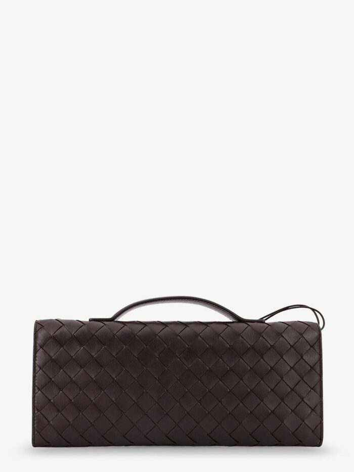 Bottega Veneta Andiamo Leather Clutch With Intrecciato Motif