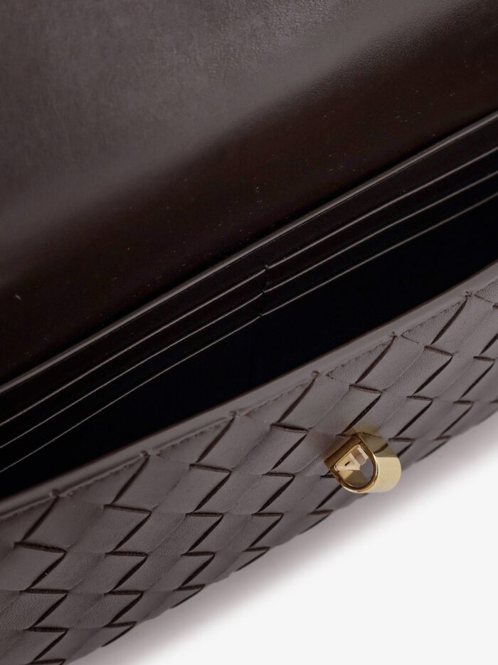 Bottega Veneta Andiamo Leather Clutch With Intrecciato Motif