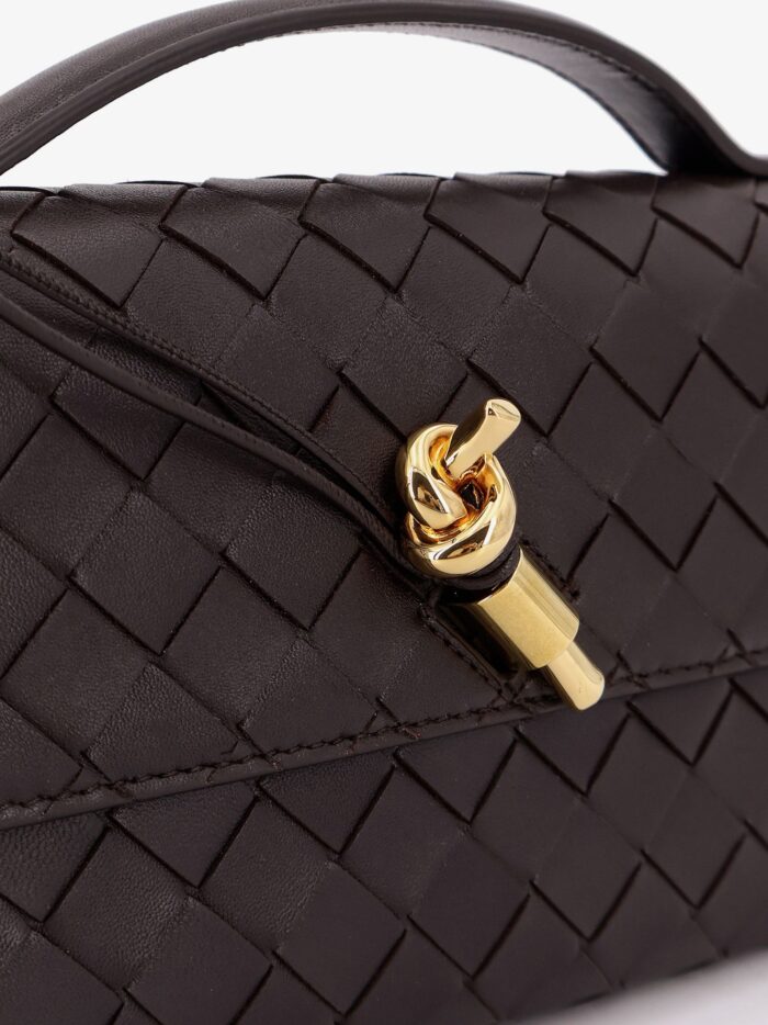 Bottega Veneta Andiamo Leather Clutch With Intrecciato Motif