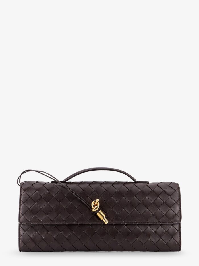 Bottega Veneta Andiamo Leather Clutch With Intrecciato Motif