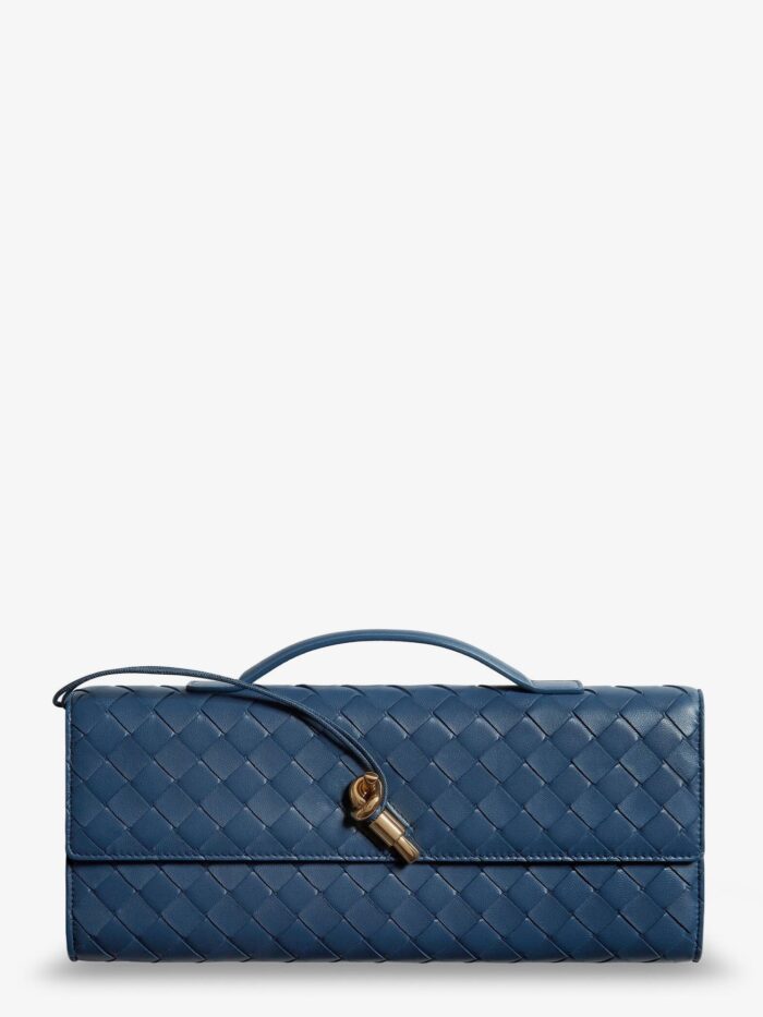 bottega veneta andiamo leather clutch with intrecciato pattern Bottega Veneta Andiamo Leather Clutch With Intrecciato Pattern