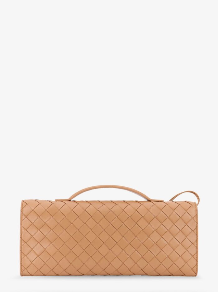 Bottega Veneta Andiamo Leather Clutch With Woven Pattern