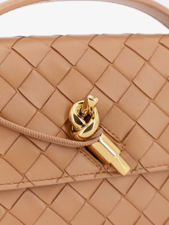 Bottega Veneta Andiamo Leather Clutch With Woven Pattern