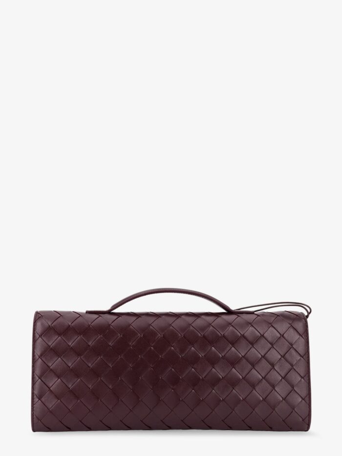 Bottega Veneta Andiamo Leather Clutch With Woven Pattern