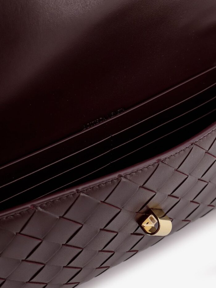 Bottega Veneta Andiamo Leather Clutch With Woven Pattern