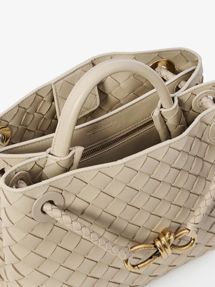 Bottega Veneta Andiamo Leather Shoulder Bag With Intrecciato Motif