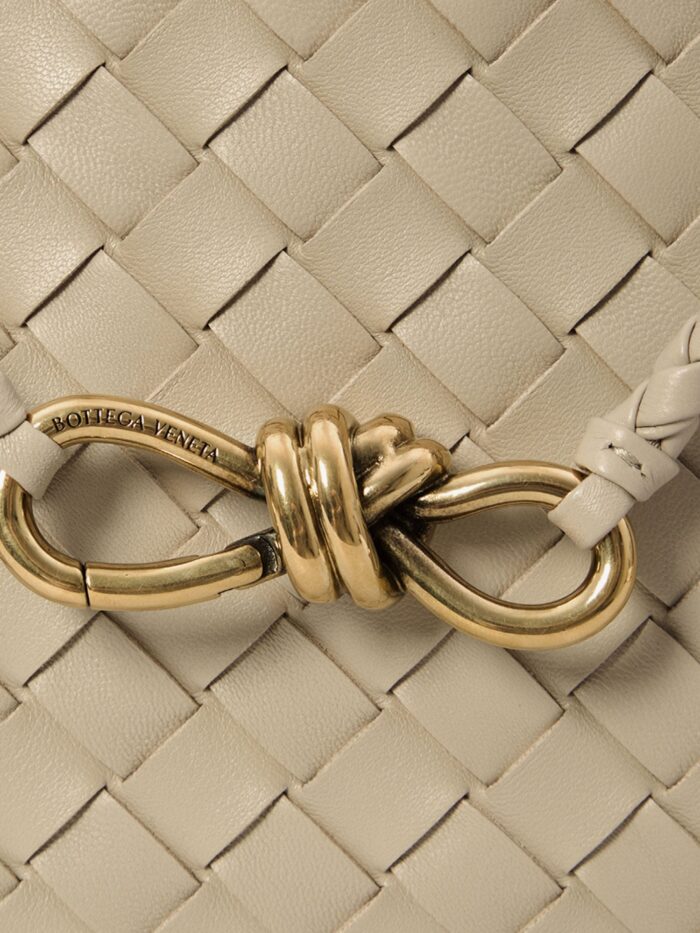 Bottega Veneta Andiamo Leather Shoulder Bag With Intrecciato Motif