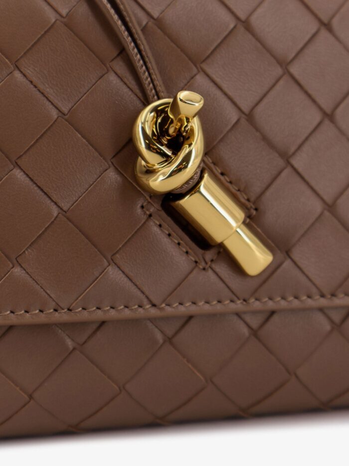 Bottega Veneta Andiamo Leather Shoulder Bag With Intrecciato Motif