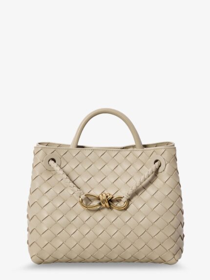 Bottega Veneta Andiamo Leather Shoulder Bag With Intrecciato Motif