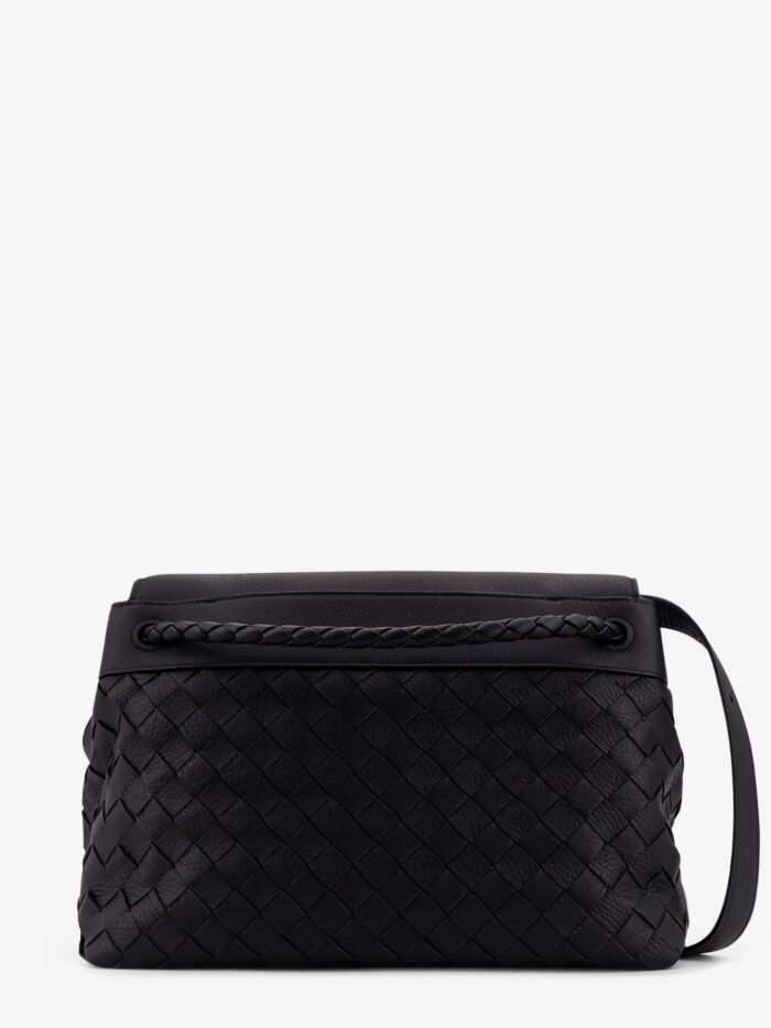 Bottega Veneta Andiamo Leather Shoulder Bag With Intrecciato Pattern