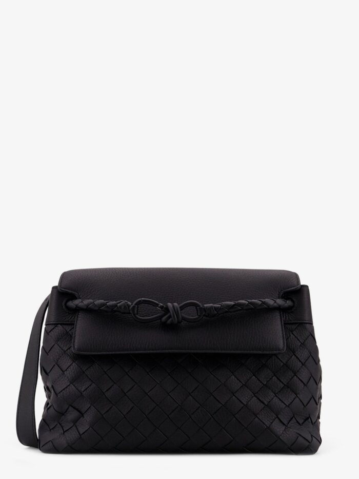 Bottega Veneta Andiamo Leather Shoulder Bag With Intrecciato Pattern