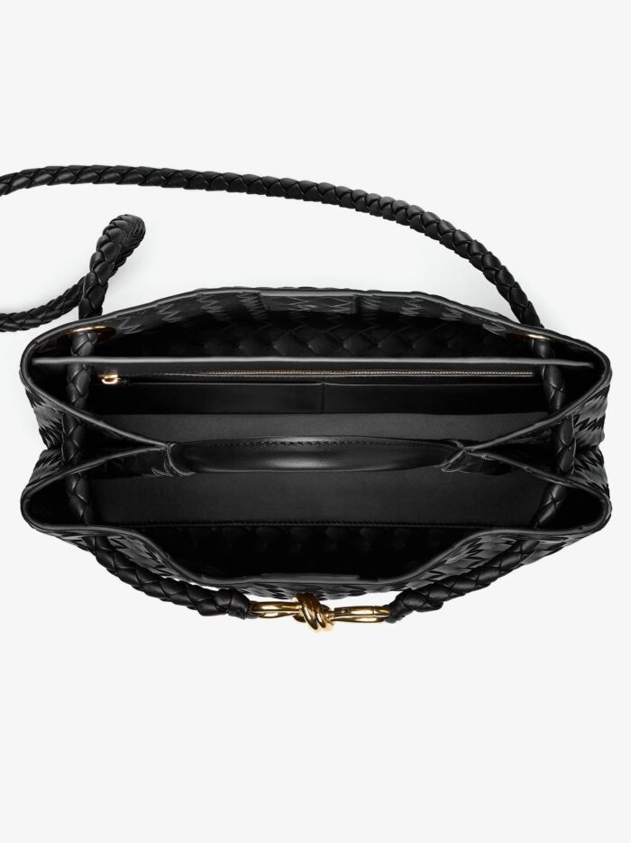 Bottega Veneta Andiamo Leathwer Shoulder Bag With Intrecciato Motif