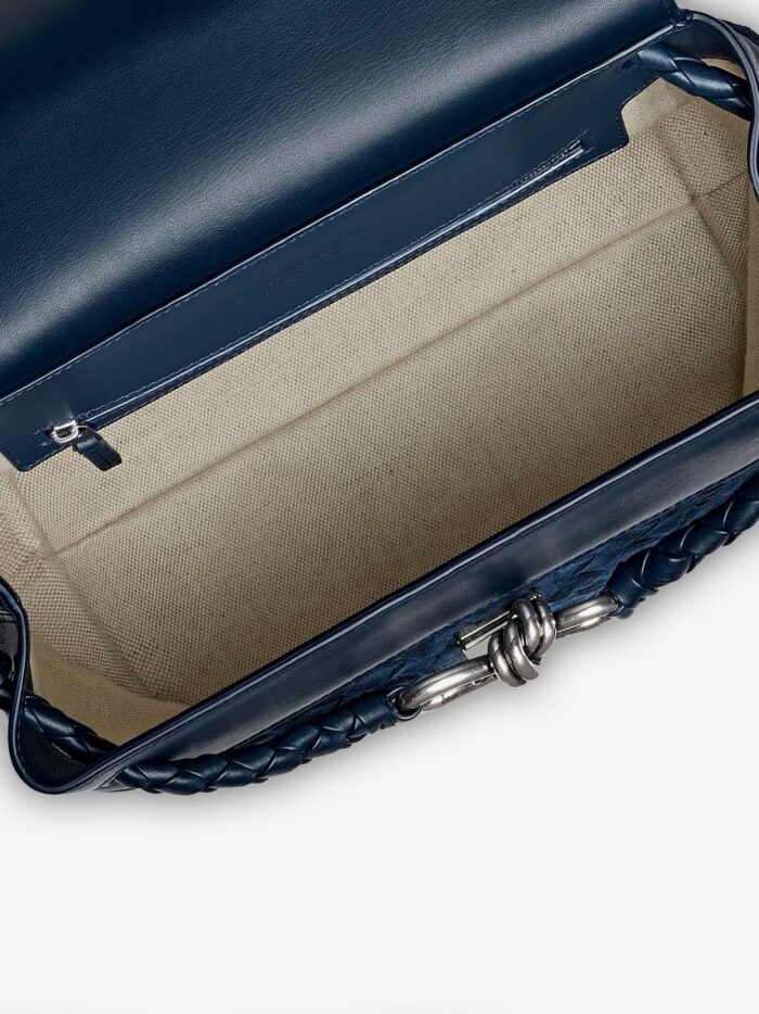 Bottega Veneta Andiamo Messenger Suede Crossbody Bag With Intrecciato Motif